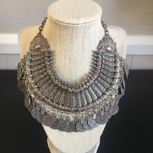 Raptor coin collar necklace